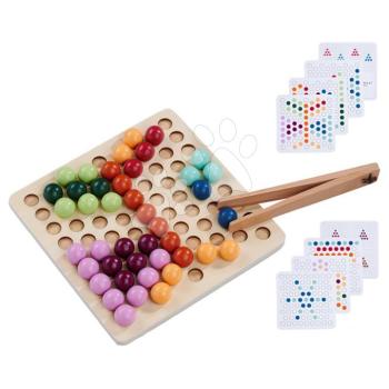 Fa gyöngyválogató Montessori sorting Beads Eichhorn 90 gyöngy 8 mintakártyával 24 hó-tól kép
