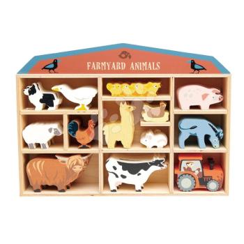Fa háziállatok polcon 39 drb Faryard set Tender Leaf Toys kép