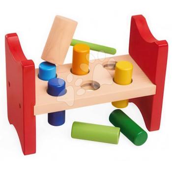 Fa kalapálós játék Knocking Bench Eichhorn kalapáccsal és 6 színes hengerrel 12 hó-tól kép