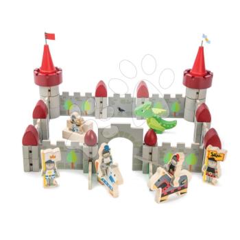 Fa kastély Dragon Castle Tender Leaf Toys 59 darabos készlet sárkánnyal és lovagokkal kép
