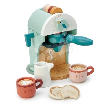 Fa kávéfőző Cappuccino Babyccino Maker Tender Leaf Toys két csészével és aprósüti tejjel kép