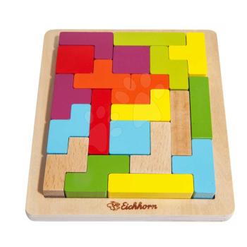 Fa kirakós puzzle Shape Game Eichhorn 20 színes kocka különböző alakzatokban 4 évtől kép