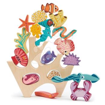 Fa korallzátony Stacking Coral Reef Tender Leaf Toys 18 hallal és tengeri élőlényekkel 18 hó-tól kép