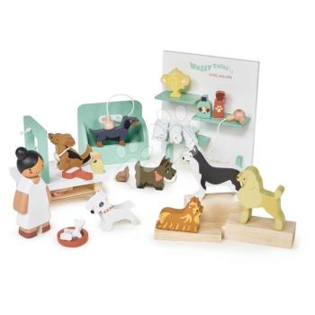 Fa kutya szalon Waggy Tails Dog Salon Tender Leaf Toys 7 kutyus figurával kép