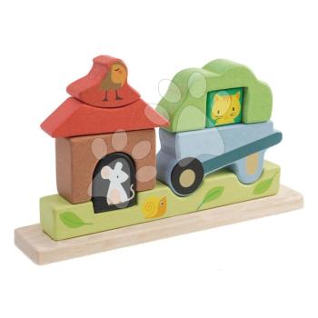 Fa mágneses puzzle kert Garden Magnetic Puzzle 3D Tender Leaf Toys festett ábrákkal 18 hó-tól kép