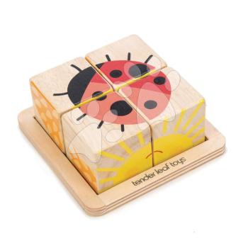 Fa mesekockák baby Blocks Tender Leaf Toys festett ábrákkal 18 hó-tól kép