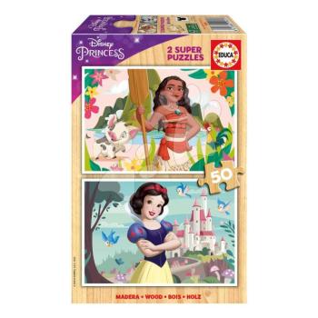 Fa puzzle Vaiana és Hófehérke Disney Educa 2x50 darabos kép