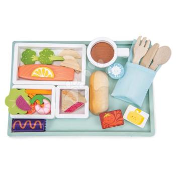 Fa repülőre való ételtálca Airline Meal Tray Tender Leaf Toys 3 féle étel evőeszközzel és útlevéllel kép