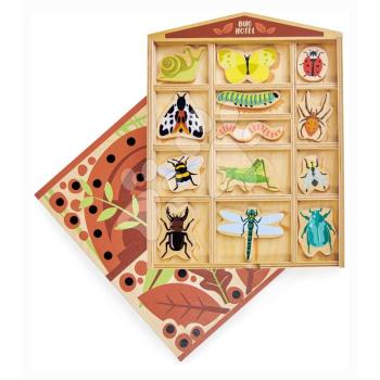 Fa rovarhotel The Bug Hotel Tender Leaf Toys 13 rovarfaj megnevezésekkel kép