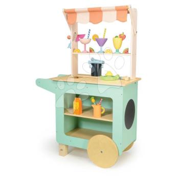 Fa strand bár italokkal Drinks Trolley Tender Leaf Toys krétával írható táblával kép