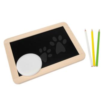 Fa tábla ceruzára és krétára Small Blackboard Eichhorn 3 ceruzával és szivaccsal 5 részes kép
