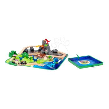 Fa vonatpálya dínókkal Dinosaur Deluxe Set BRIO vulkán hanggal fénnyel és vonat 8 figurával 45 részes kép