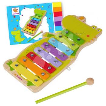 Fa xilofon Music Xylophone Eichhorn ütővel 8 hanggal és daloskönyv 4 dallal 24 hó-tól kép