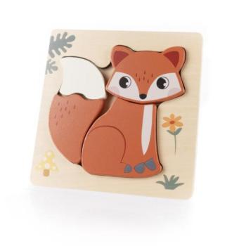 Fából készült kis puzzle, Róka kép