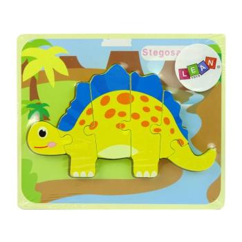 Fából készült puzzle a legkisebb sárga dinoszaurusznak kép