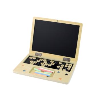 Fából készült tábla Laptop krétákkal kép
