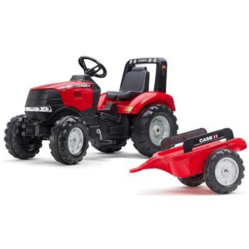 FALK Pedálos traktor Case IH Puma 240CVX pótkocsival - piros