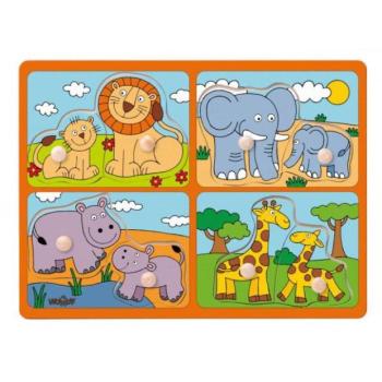 Fás puzzle kis kezeknek fogantyúval kép