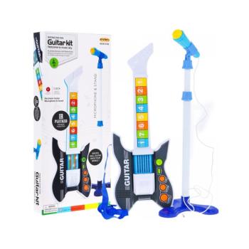 Fekete gyerek elektromos gitár mikrofonnal kép