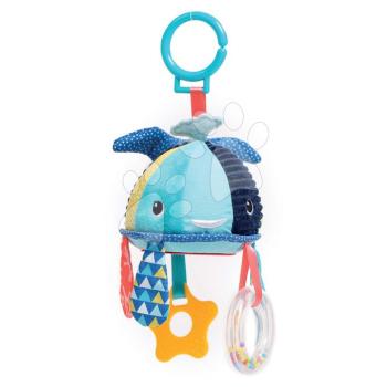 Felfüggeszthető bálna tevékenységekkel Whale Hanging Activity Ludi csörgővel rágókával és tükörrel 3 hó-tól kép