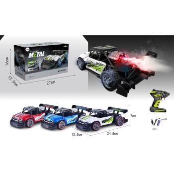 Fém Max Speed távirányítós kisautó füsthatással, kék kép