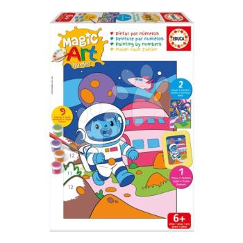 Festés számok szerint Világűr Magic Art Number Space Scene Educa 2 kép kerettel és 9 szín ecsettel és palettával 6 évtől kép