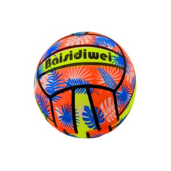 Gumigolyó levelekkel 24 cm narancssárga