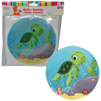 Gyémántfestés kerettel - Rajzolt teknős 17 cm kép