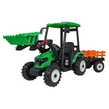 Gyerek elektromos traktor MEGA D68 24V utánfutóval zöld kép