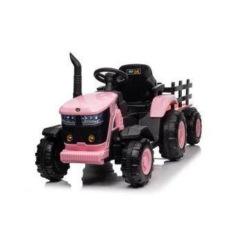 Gyerek elektromos traktor utánfutóval 12V 7Ah rózsaszín kép