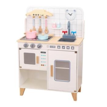 Gyerek fa konyha felszereléssel Montessori Baby Mix fehér kép