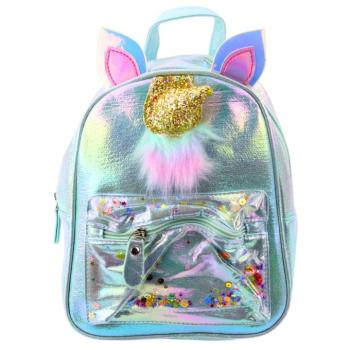 Gyerek hátizsák mozgó konfettivel Unicorn 25cm 4.5L kék kép