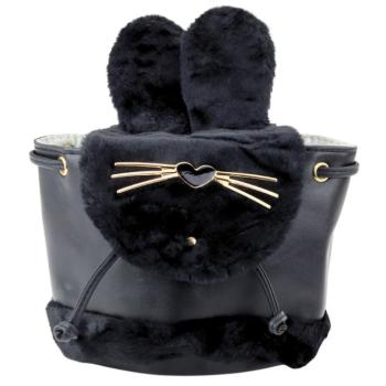 Gyerek hátizsák plüss fülekkel 22cm 4L fekete kép