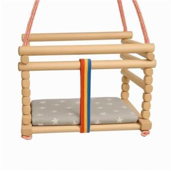 Gyerek hinta bükkfa Baby Mix természetes + párna kép