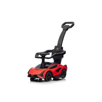Gyermek autó vezetőrúddal Lamborghini Sian piros kép