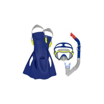 Gyermek búvárkészlet snorkel, szemüveg és uszony Bestway kék kép