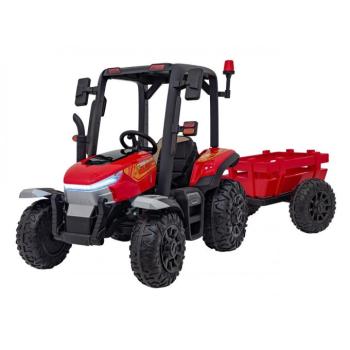 Gyermek elektromos traktor BLAST pótkocsival 2x200W piros kép