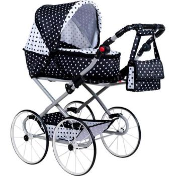Gyermek Retro babakocsi 2in1 New Baby Natálka fehér-fekete kép
