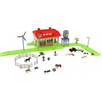 Házi farm készlet állatokkal és műanyag traktor tartozékokkal kép