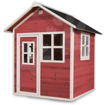 Házikó cédrusból Loft 100 Red Exit Toys vízhatlan tetővel piros kép
