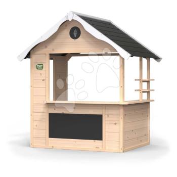Házikó ciprusfából Hika Wooden Playhouse Exit Toys krétatáblával és kerék 8 tevékenységgel 24 hó-tól kép