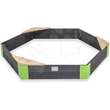 Homokozó cédrusfából Hexagón Aksent Hexagonal Sandpit Exit Toys közepes 3 ülőkével 160*140 cm kép