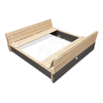 Homokozó padokkal Aksen Wooden Sandpit Exit Toys ciprus fedéllel térfogata 440 kg 136*132 cm 3 évtől kép