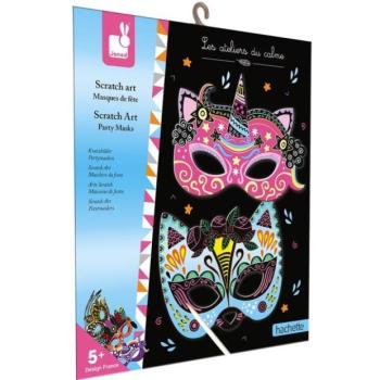 Janod Atelier Kreatív Készlet Mini Kaparós Képek Party Maszkok 5+ kép