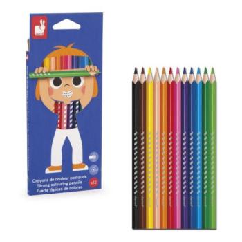 Janod Colorino Háromszögletű színes ceruzák 12 színben kép