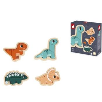 Janod Fa puzzle Dinoszauruszok 4 az 1-ben Dino kép