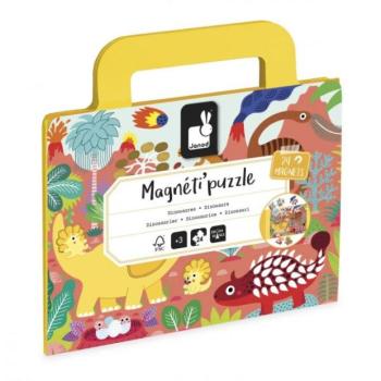 Janod Magnetipuzzle Dinoszauruszok 24 db bőrönd alakú kép