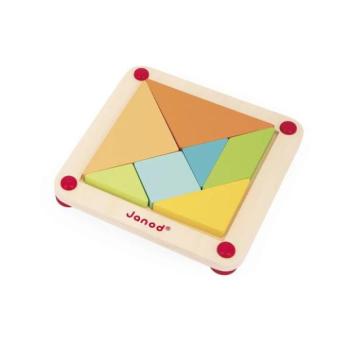 Janod Montessori Origami Tangram sablonokkal 25 db kártya sorozat kép