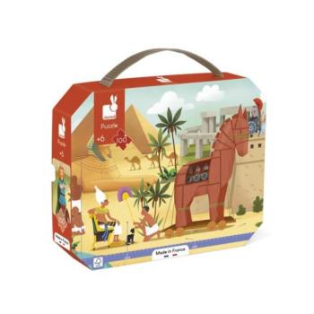 Janod Panoráma puzzle bőröndben Antikvitás és Mitológia 100 db kép