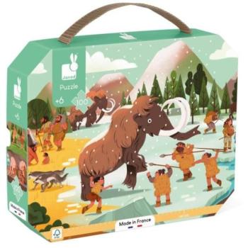 Janod Panorámás puzzle bőröndben Őskori időszakok 100 db kép